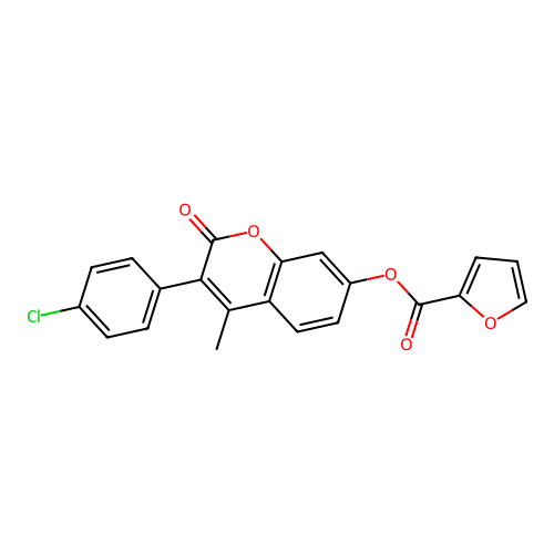 3-(4-chlorophenyl)-4-methyl-2-oxo-2H-chromen-7-yl furan-2-carboxylate structure