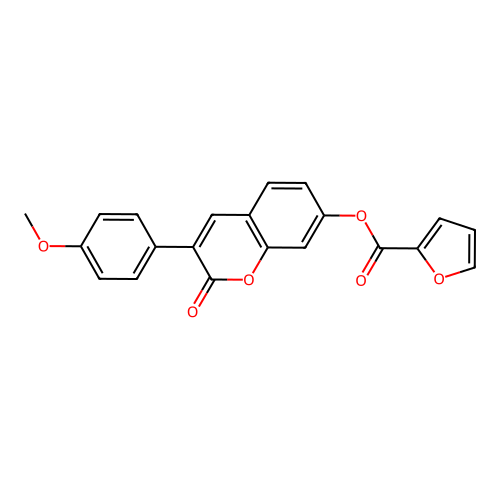 3-(4-methoxyphenyl)-2-oxo-2H-chromen-7-yl furan-2-carboxylate structure