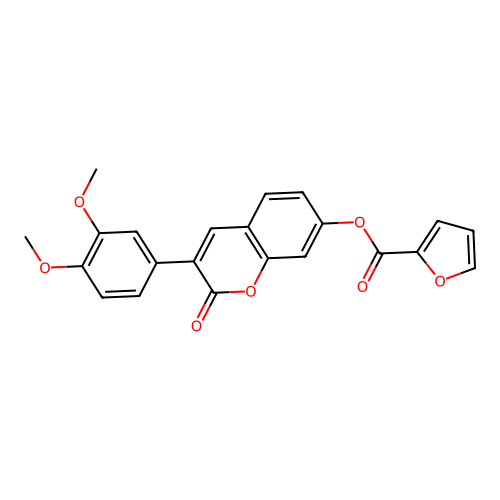 3-(3,4-dimethoxyphenyl)-2-oxo-2H-chromen-7-yl furan-2-carboxylate structure