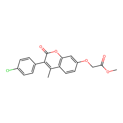 Methyl 2-[3-(4-chlorophenyl)-4-methyl-2-oxochromen-7-yl]oxyacetate structure