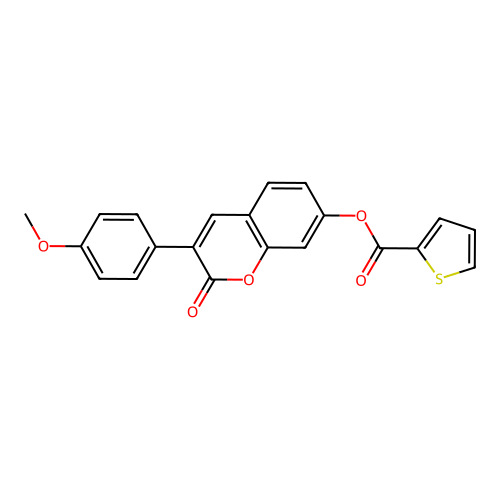 3-(4-methoxyphenyl)-2-oxo-2H-chromen-7-yl thiophene-2-carboxylate structure