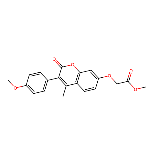 methyl 2-{[3-(4-methoxyphenyl)-4-methyl-2-oxo-2H-chromen-7-yl]oxy}acetate structure