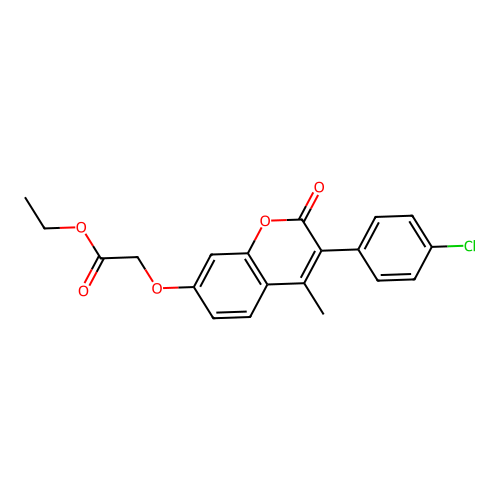 ethyl 2-((3-(4-chlorophenyl)-4-methyl-2-oxo-2H-chromen-7-yl)oxy)acetate structure