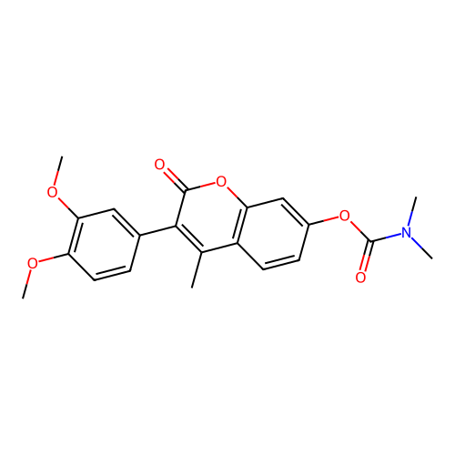 3-(3,4-dimethoxyphenyl)-4-methyl-2-oxo-2H-chromen-7-yl dimethylcarbamate structure