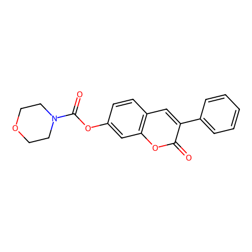 2-oxo-3-phenyl-2H-chromen-7-yl morpholine-4-carboxylate structure