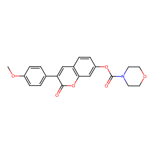 3-(4-methoxyphenyl)-2-oxo-2H-chromen-7-yl morpholine-4-carboxylate structure
