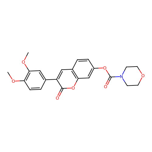 3-(3,4-dimethoxyphenyl)-2-oxo-2H-chromen-7-yl morpholine-4-carboxylate structure