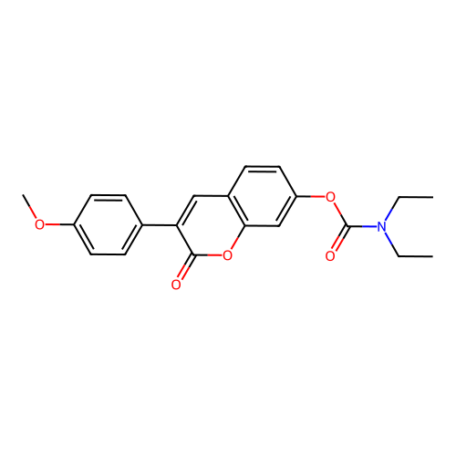 3-(4-methoxyphenyl)-2-oxo-2H-chromen-7-yl diethylcarbamate structure