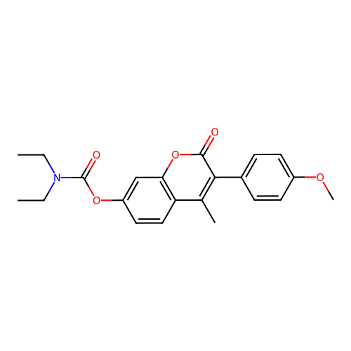 3-(4-methoxyphenyl)-4-methyl-2-oxo-2H-chromen-7-yl diethylcarbamate structure