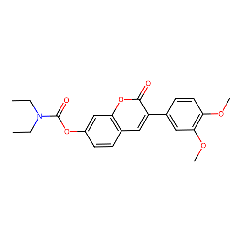 3-(3,4-dimethoxyphenyl)-2-oxo-2H-chromen-7-yl diethylcarbamate structure
