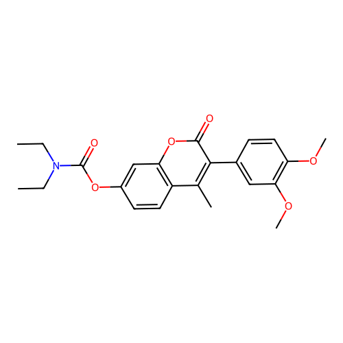 3-(3,4-dimethoxyphenyl)-4-methyl-2-oxo-2H-chromen-7-yl diethylcarbamate structure