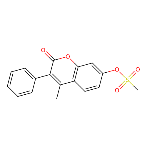 4-methyl-2-oxo-3-phenyl-2H-chromen-7-yl methanesulfonate structure