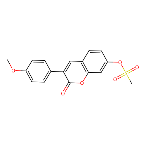 3-(4-methoxyphenyl)-2-oxo-2H-chromen-7-yl methanesulfonate structure