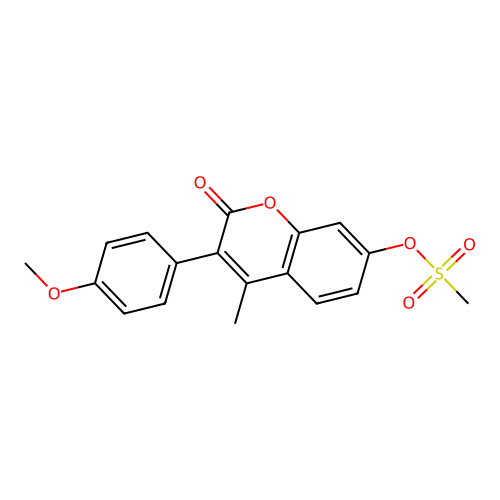 3-(4-methoxyphenyl)-4-methyl-2-oxo-2H-chromen-7-yl methanesulfonate structure