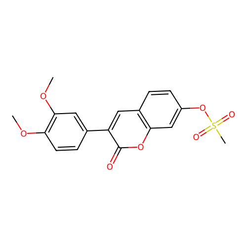 3-(3,4-dimethoxyphenyl)-2-oxo-2H-chromen-7-yl methanesulfonate structure