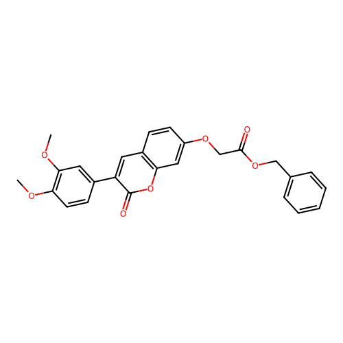 Benzyl 2-[3-(3,4-dimethoxyphenyl)-2-oxochromen-7-yl]oxyacetate structure