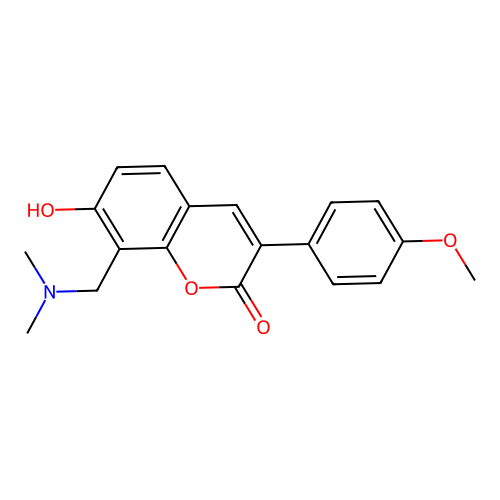 8-((dimethylamino)methyl)-7-hydroxy-3-(4-methoxyphenyl)-2H-chromen-2-one structure