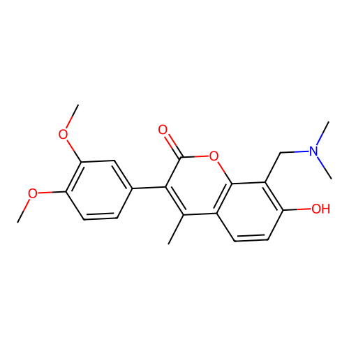 3-(3,4-dimethoxyphenyl)-8-[(dimethylamino)methyl]-7-hydroxy-4-methyl-2H-chromen-2-one structure