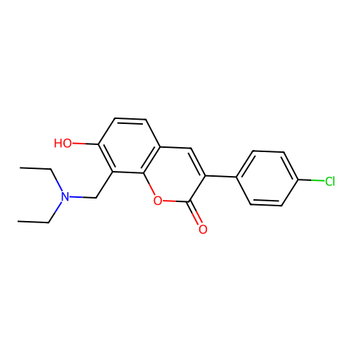 3-(4-chlorophenyl)-8-[(diethylamino)methyl]-7-hydroxy-2H-chromen-2-one structure