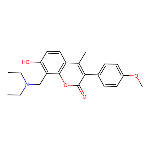 8-[(diethylamino)methyl]-7-hydroxy-3-(4-methoxyphenyl)-4-methyl-2H-chromen-2-one structure