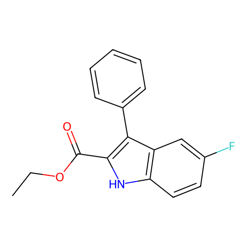 Ethyl 5-fluoro-3-phenyl-1H-indole-2-carboxylate structure