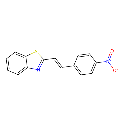beta-(Benzothiazol-2-yl)-4-nitrostyrene structure
