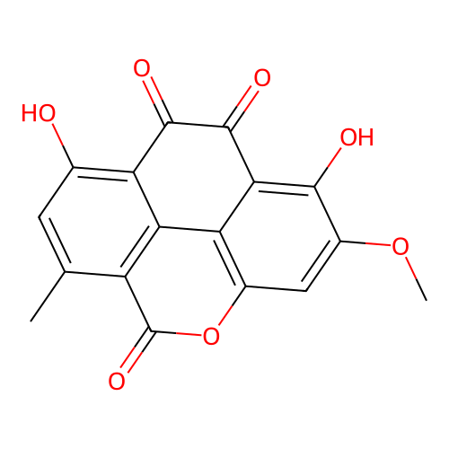 5H-Phenanthro(4,5-bcd)pyran-5,9,10-trione, 1,8-dihydroxy-2-methoxy-6-methyl- structure