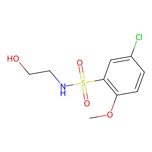 5-chloro-N-(2-hydroxyethyl)-2-methoxybenzenesulfonamide structure