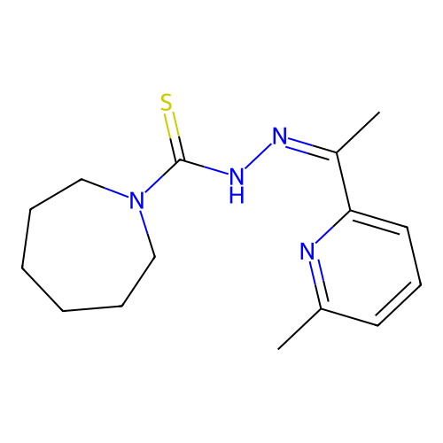 N-[1-(6-methyl-2-pyridinyl)ethylideneamino]azepane-1-carbothioamide structure