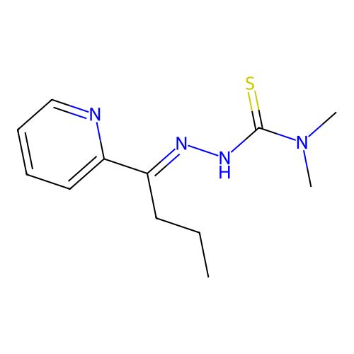 1,1-Dimethyl-3-(1-pyridin-2-ylbutylideneamino)thiourea structure
