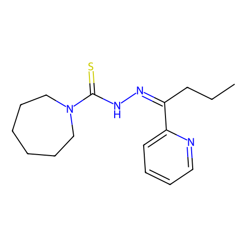 N-(1-pyridin-2-ylbutylideneamino)azepane-1-carbothioamide structure
