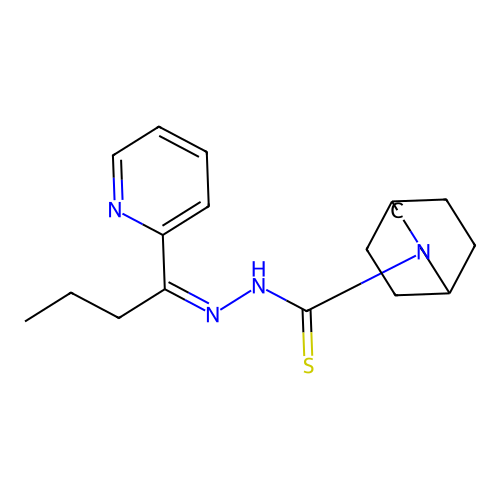 N-(1-pyridin-2-ylbutylideneamino)-3-azabicyclo[3.2.2]nonane-3-carbothioamide structure