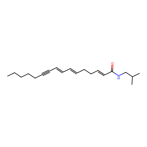 N-(2-methylpropyl)hexadeca-2,6,8-trien-10-ynamide structure