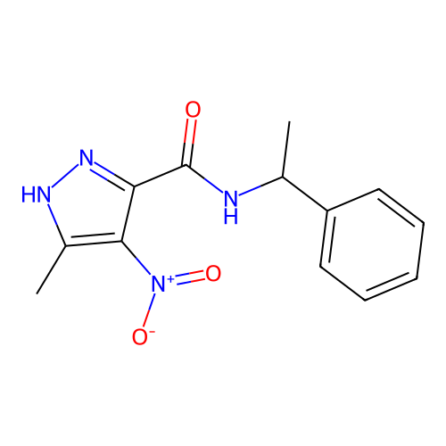 1H-Pyrazole-3-carboxamide, 5-methyl-4-nitro-N-(1-phenylethyl)- structure
