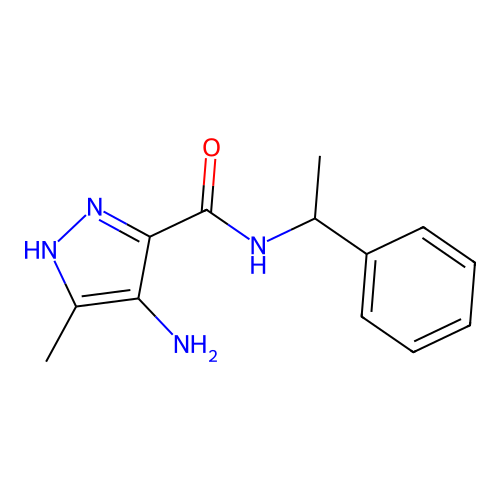 Pyrazole-5-carboxamide, 4-amino-N-(alpha-methylbenzyl)-3-methyl- structure