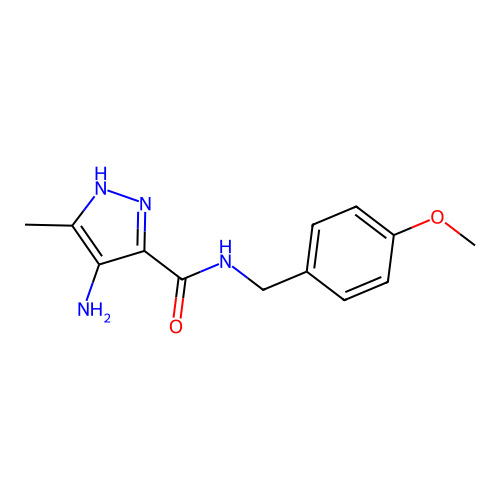 1H-Pyrazole-3-carboxamide, 4-amino-N-((4-methoxyphenyl)methyl)-5-methyl- structure