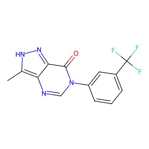 7H-Pyrazolo(4,3-d)pyrimidin-7-one, 1,6-dihydro-3-methyl-6-(3-(trifluoromethyl)phenyl)- structure