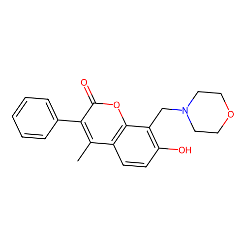 7-Hydroxy-4-methyl-8-(morpholin-4-ylmethyl)-3-phenylchromen-2-one structure