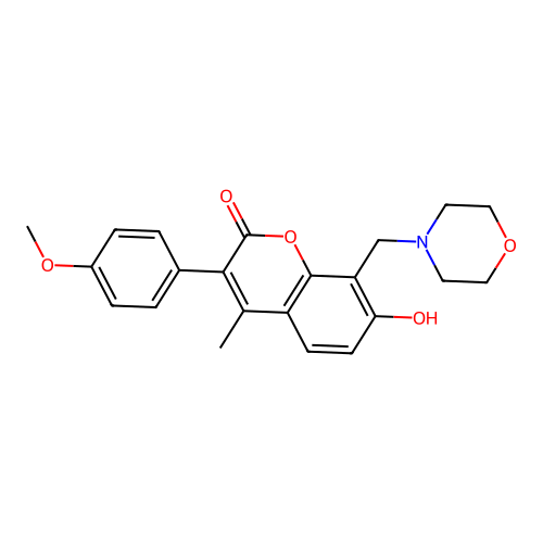 7-Hydroxy-3-(4-methoxyphenyl)-4-methyl-8-(morpholin-4-ylmethyl)chromen-2-one structure