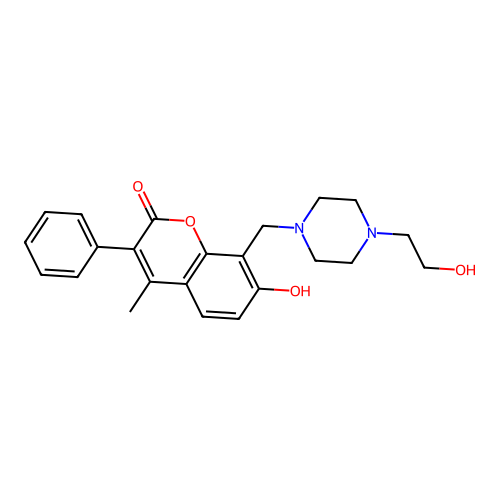 7-Hydroxy-8-((4-(2-hydroxyethyl)piperazin-1-yl)methyl)-4-methyl-3-phenyl-2H-chromen-2-one structure