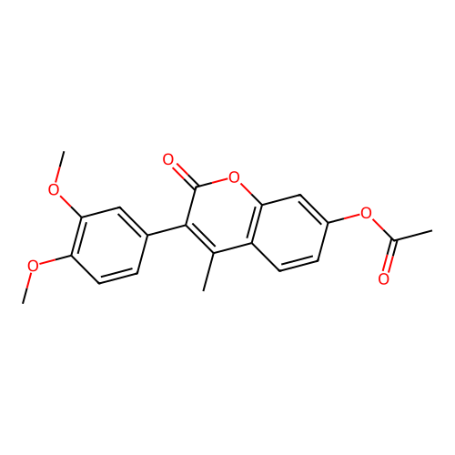 3-(3,4-dimethoxyphenyl)-4-methyl-2-oxo-2H-chromen-7-yl acetate structure