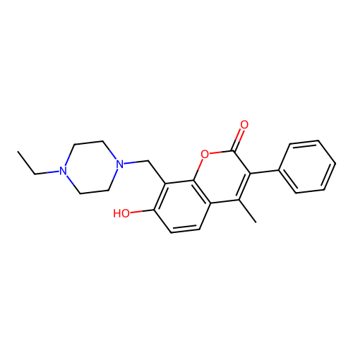 8-[(4-ethylpiperazin-1-yl)methyl]-7-hydroxy-4-methyl-3-phenyl-2H-chromen-2-one structure