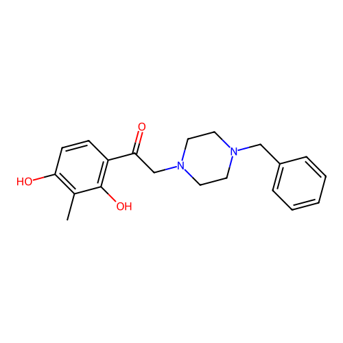2-(4-Benzylpiperazin-1-yl)-1-(2,4-dihydroxy-3-methylphenyl)ethanone structure