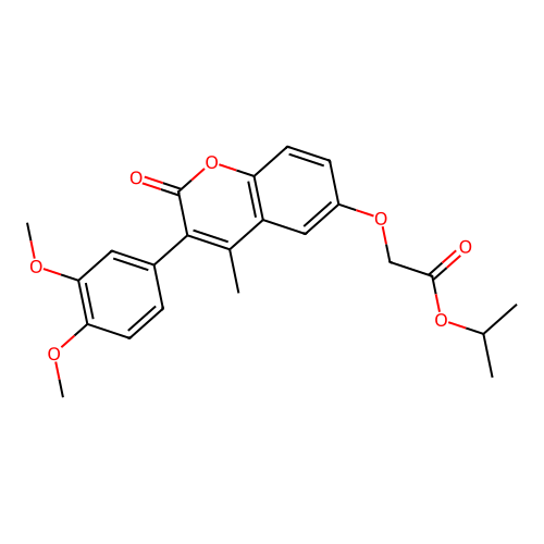 isopropyl 2-((3-(3,4-dimethoxyphenyl)-4-methyl-2-oxo-2H-chromen-6-yl)oxy)acetate structure