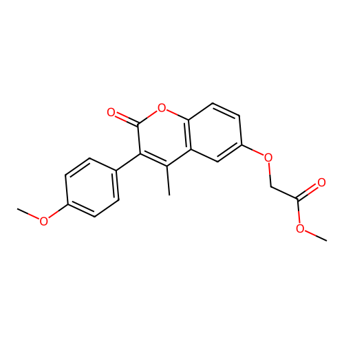 Methyl 2-[3-(4-methoxyphenyl)-4-methyl-2-oxochromen-6-yloxy]acetate structure