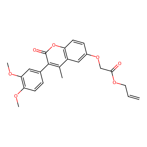 Prop-2-enyl 2-[3-(3,4-dimethoxyphenyl)-4-methyl-2-oxochromen-6-yl]oxyacetate structure