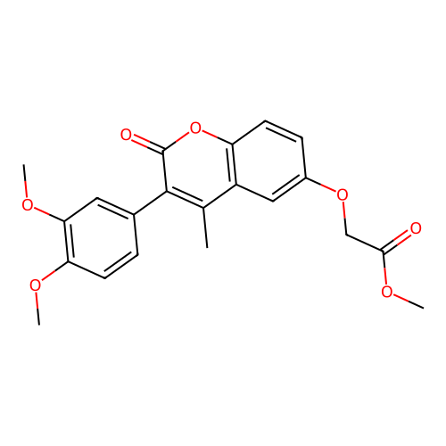 Methyl 2-[3-(3,4-dimethoxyphenyl)-4-methyl-2-oxochromen-6-yloxy]acetate structure