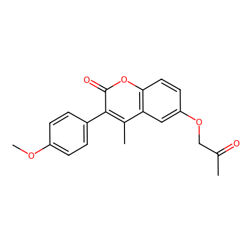 3-(4-methoxyphenyl)-4-methyl-6-(2-oxopropoxy)-2H-chromen-2-one structure