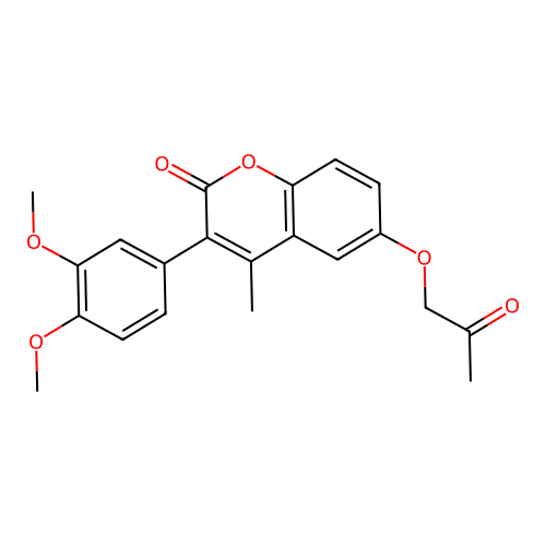3-(3,4-dimethoxyphenyl)-4-methyl-6-(2-oxopropoxy)-2H-chromen-2-one structure