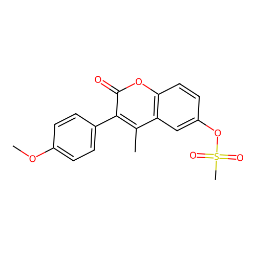 3-(4-methoxyphenyl)-4-methyl-2-oxo-2H-chromen-6-yl methanesulfonate structure